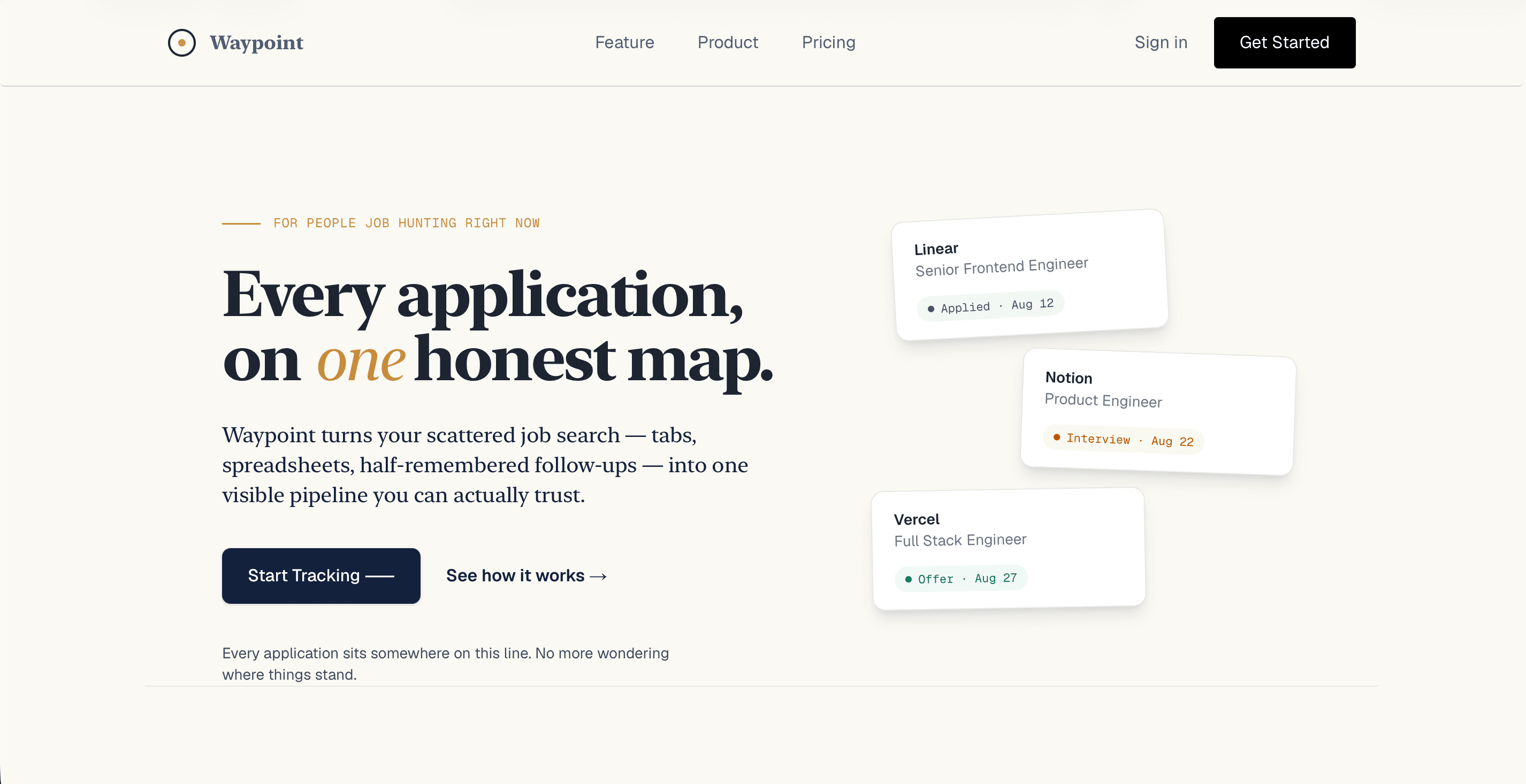 Waypoint — Job Application Tracker SaaS screenshot